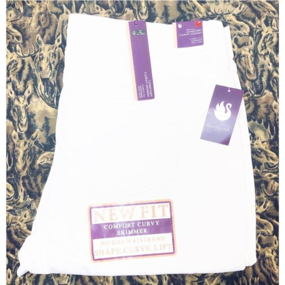 Gloria Vanderbilt Womens White Denim Curvy Skimmer Skinny Jean Capris Sz 16 New - Picture 5 of 9